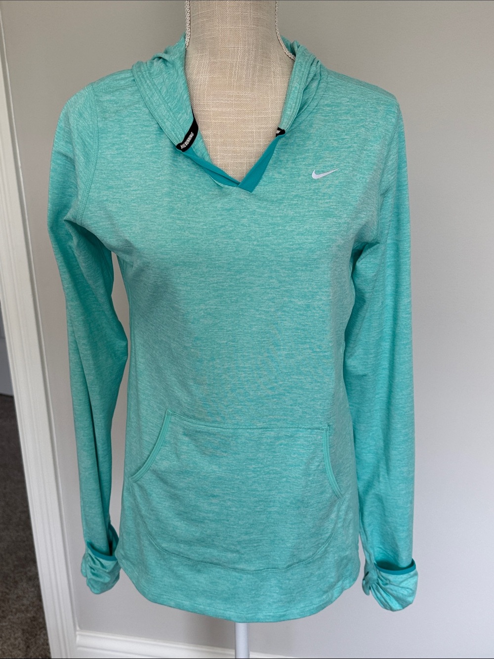 Nike Running Women's Teal Hooded Long-Sleeve Dri-Fit Top